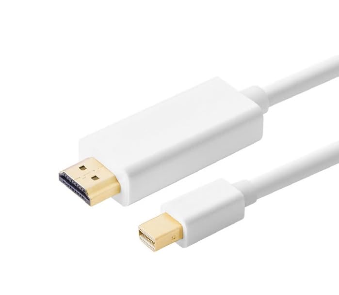CompuCablePlusUSA.com Mini DisplayPort to HDMI Cable, M/M, White, 3 FT, 6 FT, 10FT, & 15 FT.