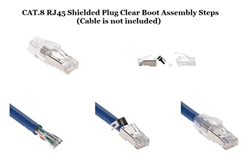 CAT.8 Ethernet Connectors RJ45 Shielded Plug Assembly Steps.