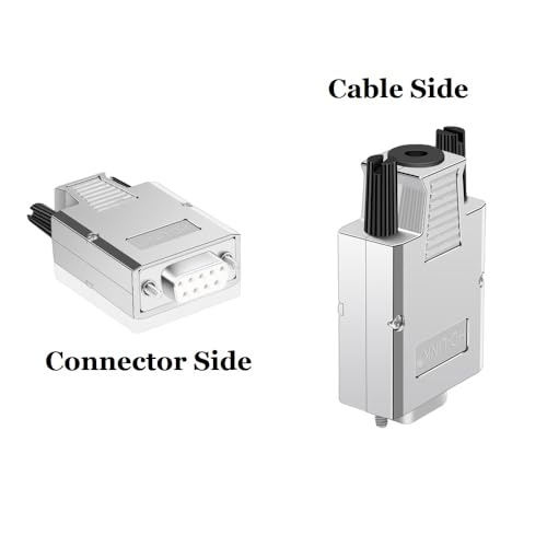 CompuCablePlusUSA.com DB9 Female Solderless Type Shielded Metal Hood Solderless Breakout Connector RS232 D-SUB Serial Adapter.
