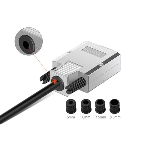 CompuCablePlusUSA.com DB9 Female Solderless Type Shielded Metal Hood Solderless Breakout Connector RS232 D-SUB Serial Adapter.