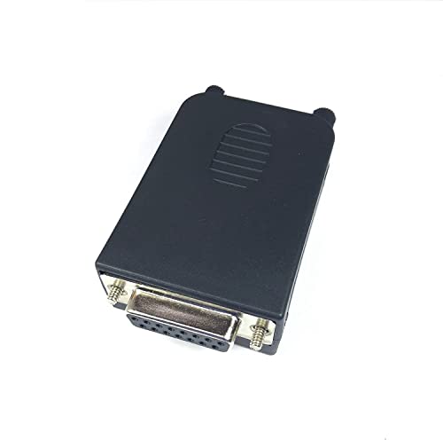 1 Piece Female DB15 D-Sub Solderless Breakout Terminal Block Connector with Case and Thumb Screws Complete Bundle DIY Kit.