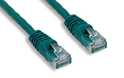 CompuCablePlusUSA.com A black CAT. 6 unshielded Ethernet cable with RJ45 connectors at both ends Green.