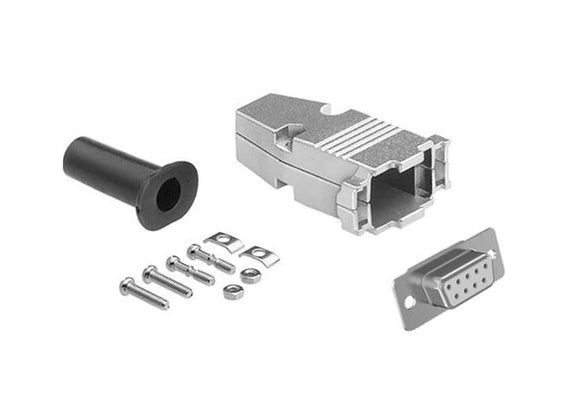 CompuCablePlusUSA.com D-Sub DB9 Solder Female Ferrite/Filtered Connector DIY Kit with Shielded Metal Hood for 20 Wire Gauge.