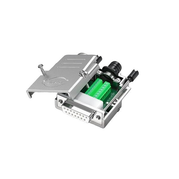 CompuCablePlusUSA.com DB15 Female Solderless Type Shielded Metal Hood Solderless Breakout Connector RS232 D-SUB Serial Adapter (DB15, Female).