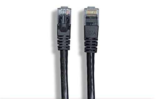 CompuCablePlusUSA.com A black CAT. 6 unshielded Ethernet cable with RJ45 connectors at both ends Black.
