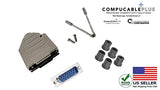 DB15 Solder Type DIY Kit.  Complete Bundle DIY Kit Includes D-Sub Connector, Deluxe No-Ear, Full Profile Metal Housing, Strain Relief Grommet, and Screws.