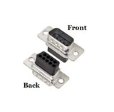 9 Pin D-Sub Crimp Type Male Connector Front and Back Images.  