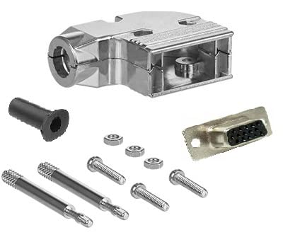 High Density DB15 Female Solder Type Shielded Metal Elbow Hood