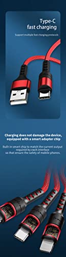 USB Cable 4 in 1 Fast Charging Cord for Cell Phones Tablets