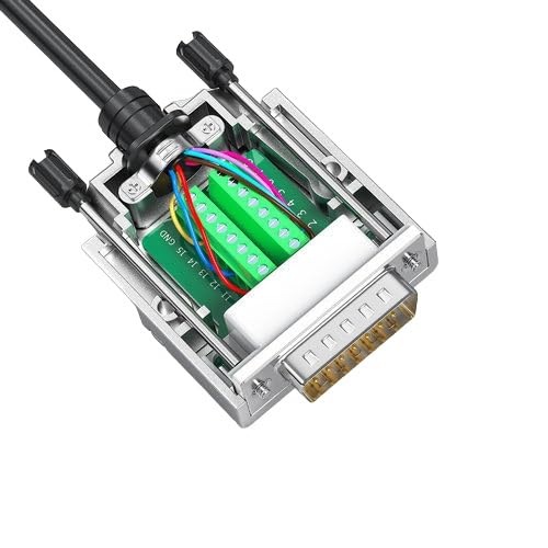 CompuCablePlusUSA.com DB15 Male Solderless Type Shielded Metal Hood Solderless Breakout Connector RS232 D-SUB Serial Adapter.