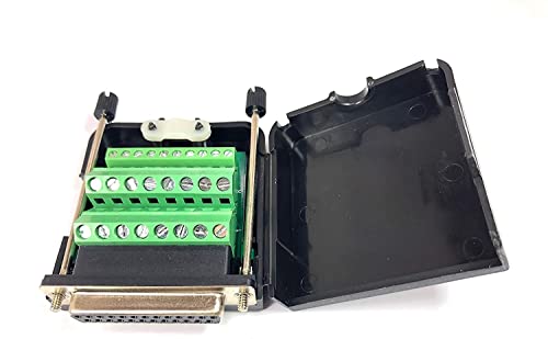 DB25 Female D-Sub Solderless Breakout Terminal Block Connector with Case and Thumb Screws Complete Bundle DIY Kit.