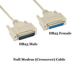 CompuCablePlusUSA.com Null Modem Cable Shielded, Molded, Beige (DB25 to DB25, Male to Female)