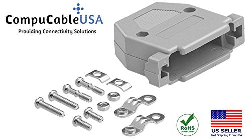 DB25 Plastic housing, unshielded hood, screws.