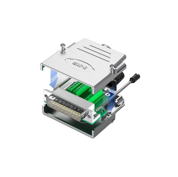 CompuCablePlusUSA.com DB25 Male Solderless Type Shielded Metal Hood Solderless Breakout Connector RS232 D-SUB Serial Adapter (DB25, Male)