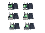 6 Pieces Female DB9 D-Sub Solderless Breakout Terminal Block Connector with Case and Thumb Screws Complete Bundle DIY Kit.
