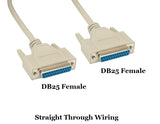CompuCablePlusUSA.com RS-232 Serial Cable Shielded, Molded, Beige (DB25 to DB25, Female to Female, 6 Feet)