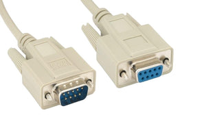 CompuCablePlusUSA.com RS-232 Serial Cable Shielded, Molded, Beige (DB9 to DB9, Male to Male)