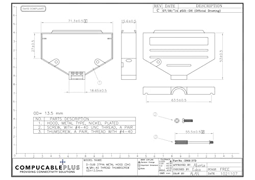 DB9 No Ear, Full Profile Deluxe Metal Hood Spec.
