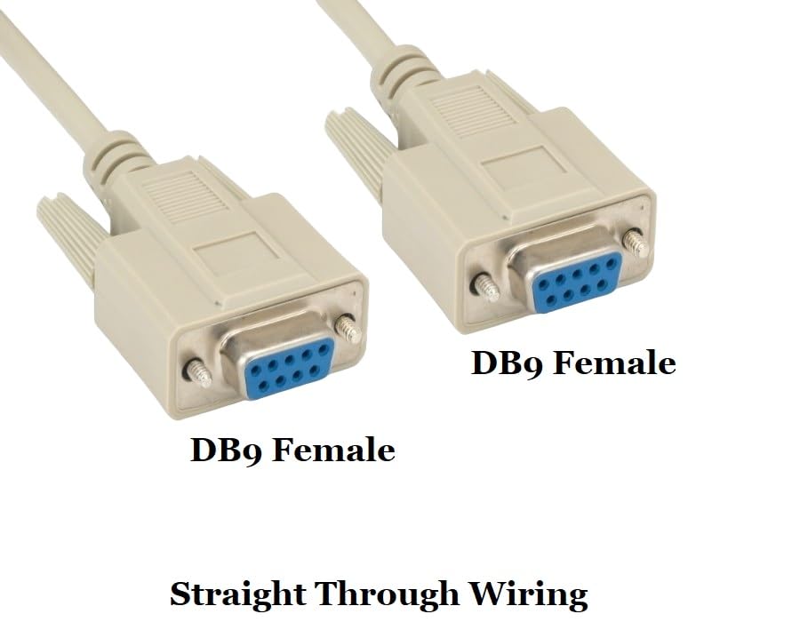 CompuCablePlusUSA.com RS-232 Serial Cable Shielded, Molded, Beige (DB9 to DB9, Female to Female).