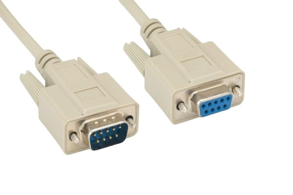 CompuCablePlusUSA.com RS-232 Serial Cable Shielded, Molded, Beige (DB9 to DB9, Male to Female) 