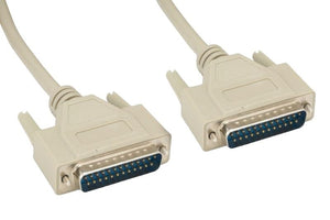 CompuCablePlusUSA.com RS-232 Serial Cable Shielded, Molded, Beige (DB25 to DB25, Male to Male).