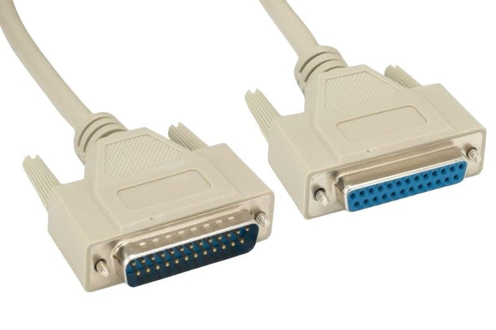 CompuCablePlusUSA.com RS-232 Serial Cable Shielded, Molded, Beige (DB25 to DB25, Male to Female).