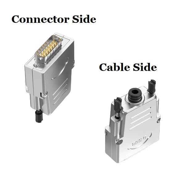 CompuCablePlusUSA.com DB15 Male Solderless Type Shielded Metal Hood Solderless Breakout Connector RS232 D-SUB Serial Adapter.