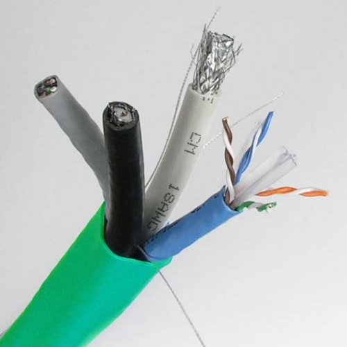 4 in 1 Multiple Conductor Cable CAT.6 Type 2 : [CAT.6 Ethernet x 2 PCS] + [RG-6/U Quad Shield Coaxial Cable x 2 PCS] - Multimedia 4 in 1 Combination Cable