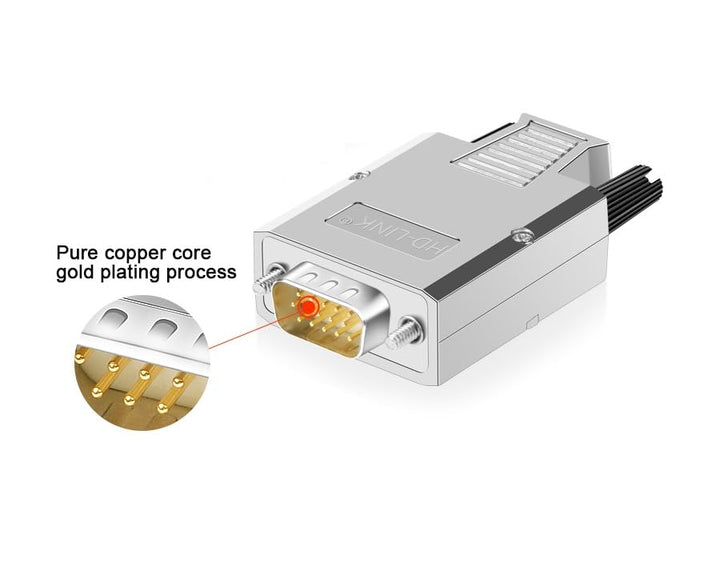Compucableplususa.com High Density DB15 Solderless Type Shielded Metal Hood Solder Free Breakout Connector RS232 D-SUB Serial Adapter (High Density DB15, Male) Pure Copper Core Gold Plating process.