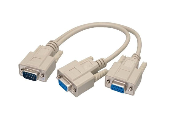 RS-232 Serial Cable Splitter Y Cable, Shielded, Molded