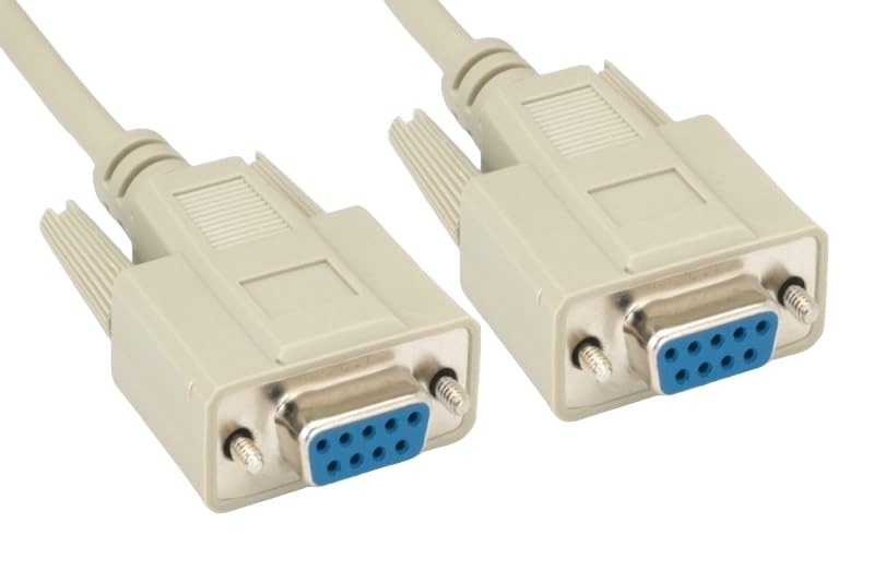 Null Modem Cable Shielded, Molded, Beige (DB9 to DB9, Female to Female ...