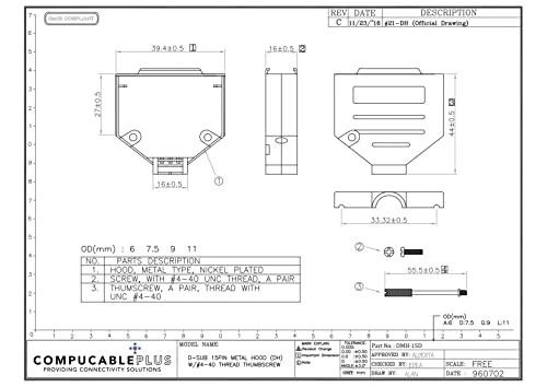DB15 No Ear, Full Profile Deluxe Metal Hood Spec.