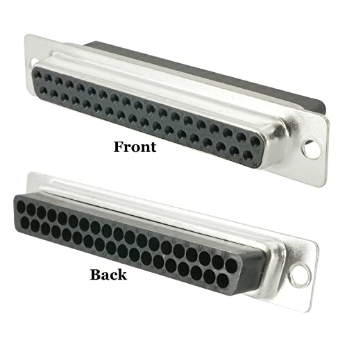 37 Pin D-Sub Crimp Type Female Connector Front and Back Images.