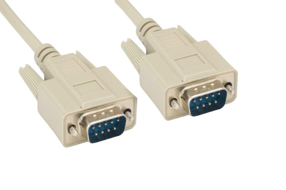 CompuCablePlusUSA.com RS-232 Serial Cable Shielded, Molded, Beige (DB9 to DB9, Male to Male, 6/10/15/25 Feet).
