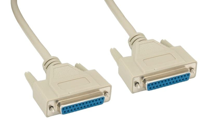 CompuCablePlusUSA.com RS-232 Serial Cable Shielded, Molded, Beige (DB25 to DB25, Female to Female, 6 Feet)
