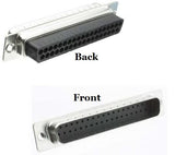 37 Pin D-Sub Crimp Type Male Connector Front and Back Images.  