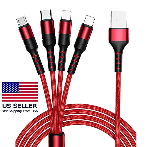 USB Cable 4 in 1 Fast Charging Cord for Cell Phones Tablets