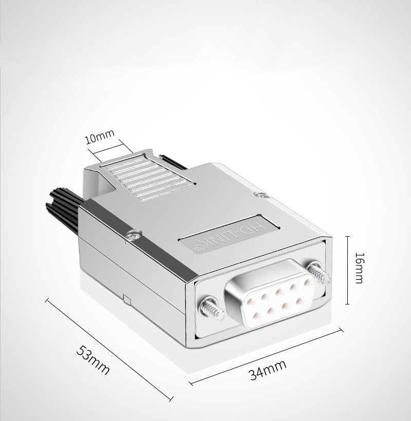 CompuCablePlusUSA.com DB9 Female Solderless Type Shielded Metal Hood Solderless Breakout Connector RS232 D-SUB Serial Adapter.
