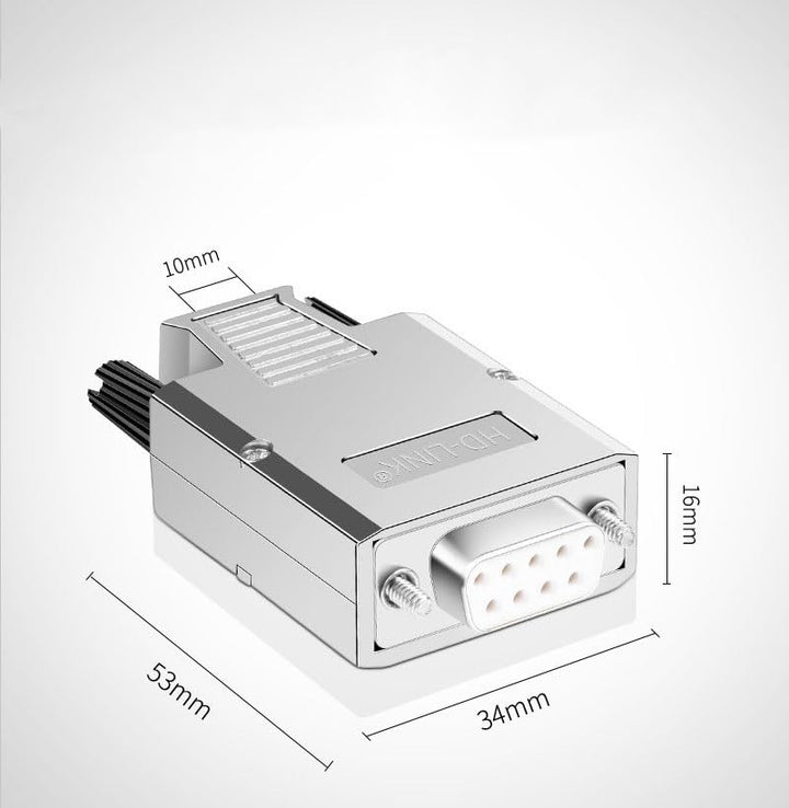 CompuCablePlusUSA.com DB9 Female Solderless Type Shielded Metal Hood Solderless Breakout Connector RS232 D-SUB Serial Adapter.