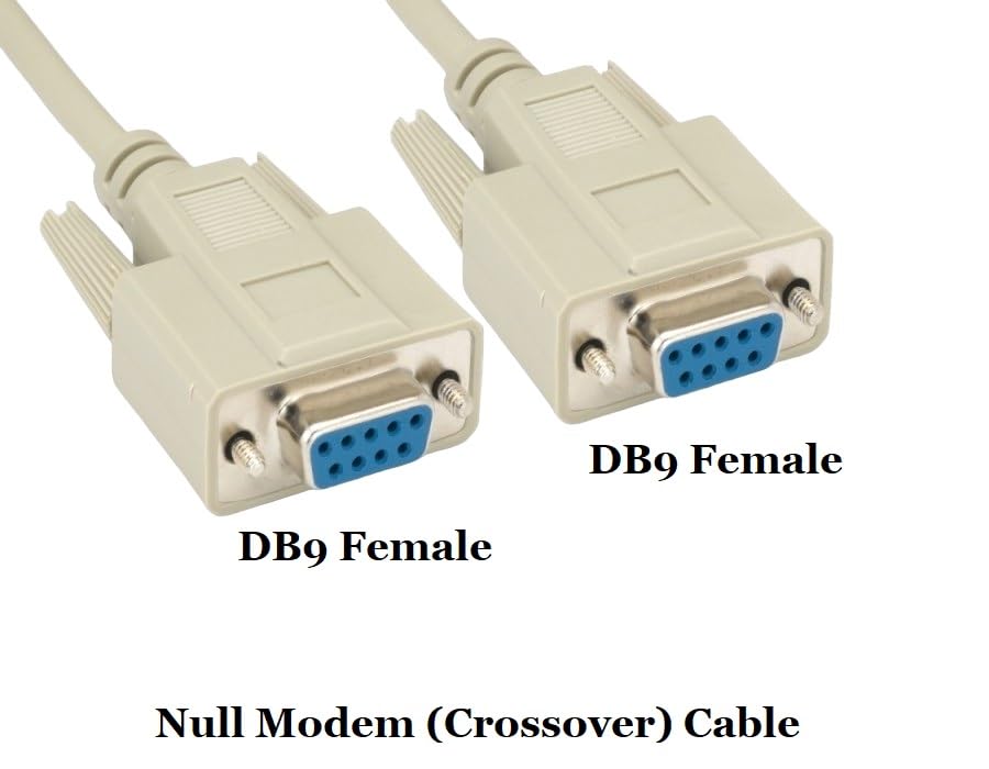 CompuCablePlusUSA.com Null Modem Cable Shielded, Molded, Beige (DB9 to DB9, Female to Female)
