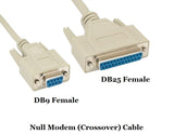 CompuCablePlusUSA.com Null Modem Cable Shielded, Molded, Beige (DB9 to DB25, Female to Female)