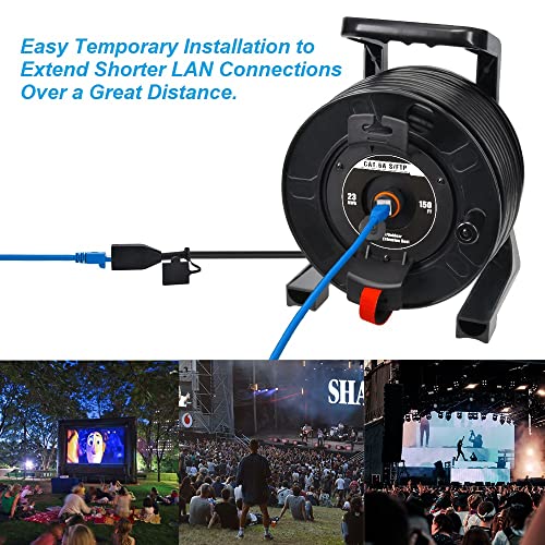 CAT.6A S/FTP IP67 Waterproof Ethernet Extension Reel F/F 150 FT