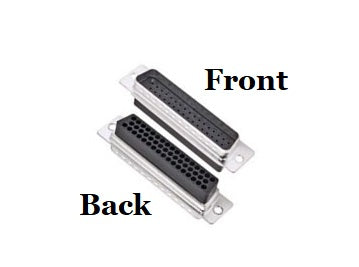 DB50 Male Crimp Connector Front and Back View Image.