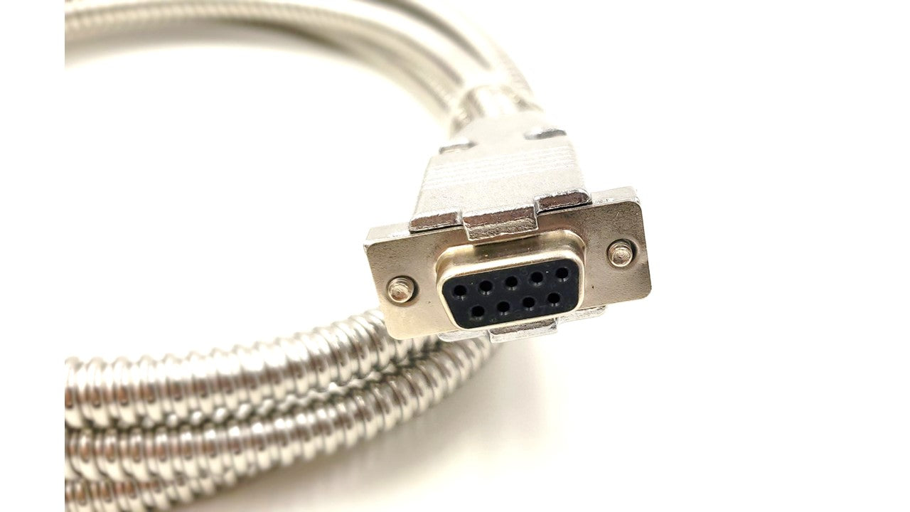 Metal Armored 9 Pin RS232 Serial Cable_Female 5 Feet ...