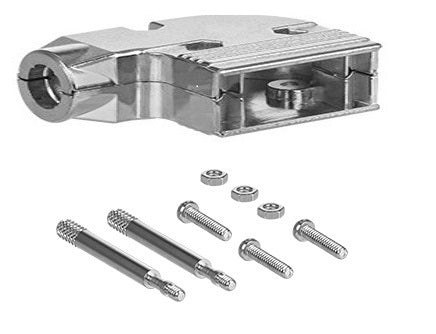 Right angle metal hood, shielded hood, screws.