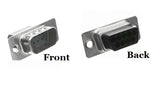 DB9 Male  Crimp Connector Front and Back views.