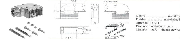 90-degree elbow shielded metal hood, screws
