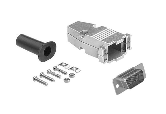 CompuCablePlusUSA.com D-Sub DB9 Solder Male Ferrite/Filtered Connector DIY Kit with Shielded Metal Hood for 20 Wire Gauge.