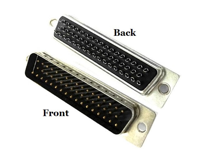 DB50 Male Solder Connector Front and Back Views.