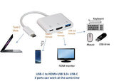 CompuCablePlusUSA.com 3-in-1 USB-C Adapter – HDMI 4K, USB-A 3.0, and 100W USB-C PD Charging Port for Data & Power